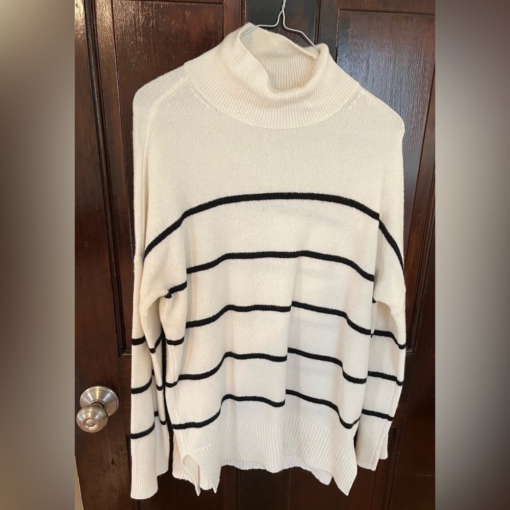 Oversized Striped Turtleneck